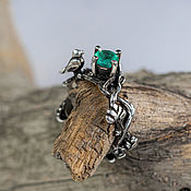 Украшения handmade. Livemaster - original item Ring made of silver with emerald 