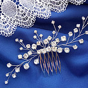 Wedding Decoration with natural pearls and leaves ( 2 combs)