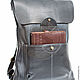 Order Black leather backpack Space. Russian leather Guild. Livemaster. . Backpacks Фото №3