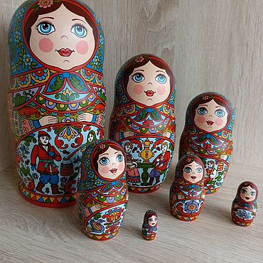 Куклы и игрушки ручной работы. Ярмарка Мастеров - ручная работа Матрёшка большая 7мест.Ручная северодвинская роспись.. Handmade.