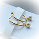 Earrings with natural pearls in gold, Earrings, Moscow,  Фото №1