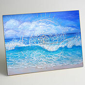 Картины и панно handmade. Livemaster - original item Turquoise ocean with a mandala of happiness. Handmade.