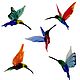 Interior hanging decoration stained glass bird Hummingbird Sol, Pendants for pots, Moscow,  Фото №1