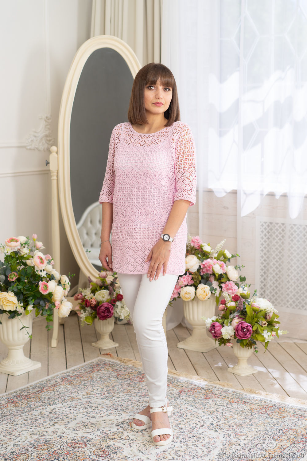 ШАРЛИЗ, удлиненная туника из хлопка с рукавом три четверти в интернет ...