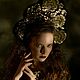 Russian fashion kokoshnik Black and gold crown Couture Headdress. Costumes3. Beaded jewelry by Mariya Klishina. My Livemaster. Фото №4
