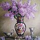 Still life painting with lilac in a vase 50*70 cm. Pictures. Ermolaeva Olesya. Online shopping on My Livemaster.  Фото №2
