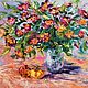 Oil painting flowers apple pomegranate ' Fruits and flavors', Pictures, Murmansk,  Фото №1