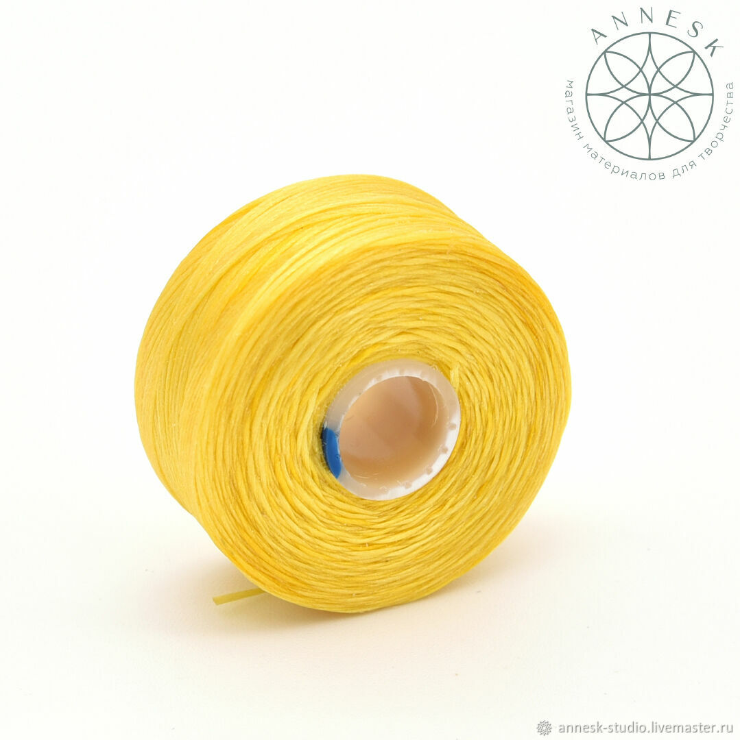 Нитки S-Lon AA #GYL для плетения и вышивки бисером, 68м, 100% нейлон ...