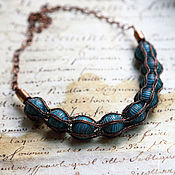 Украшения handmade. Livemaster - original item Necklace copper turquoise Viking Knit. Handmade.