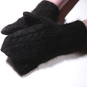 Аксессуары handmade. Livemaster - original item Men`s knitted mittens Antracite shine. Handmade.