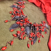 Украшения handmade. Livemaster - original item Barberry Rain. Necklace and earrings with red corals. Handmade.