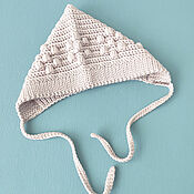 Одежда детская handmade. Livemaster - original item Knitted hat for a girl for 3-6 months. Wool Merino. Handmade.