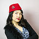 Фетровая шляпа Пилотка "Red", Шляпы, Москва,  Фото №1