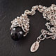 Drop pendant with black agate stone 'Drop of darkness' # №3. Pendant. Del-moro. My Livemaster. Фото №5