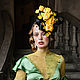 Hat with a veil ' Yellow roses', Hats1, Moscow,  Фото №1