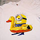 T-shirt painting 'Mignon with duck', T-shirts, St. Petersburg,  Фото №1