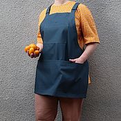 Дача и сад handmade. Livemaster - original item Short garden apron with large pockets grey. Handmade.
