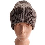 Аксессуары handmade. Livemaster - original item Hat brown-gray tweed, 100% wool, size 56-58. Handmade.