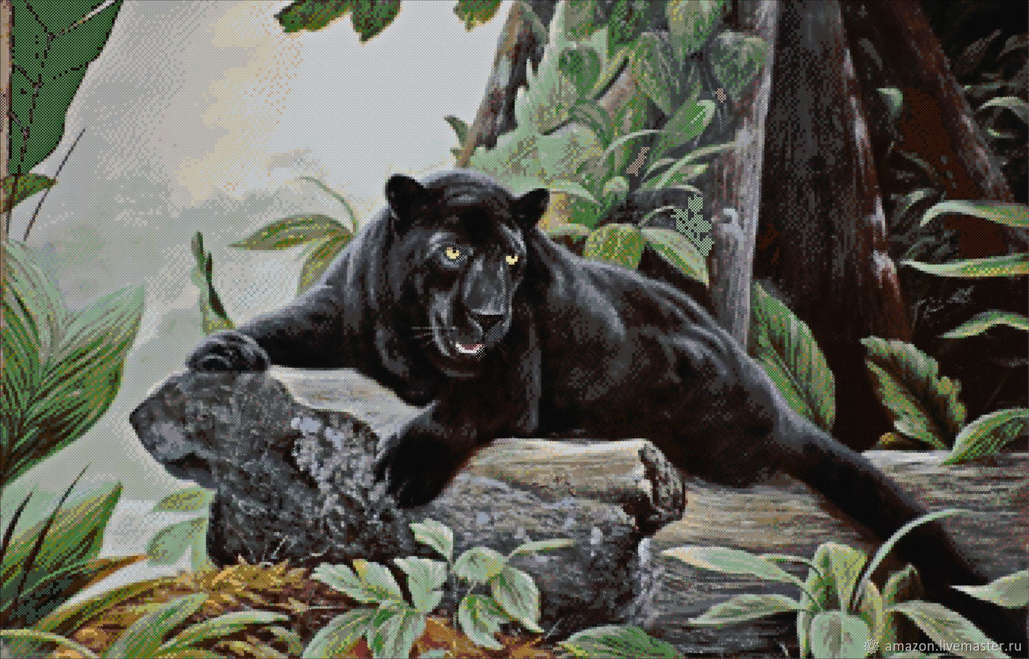 Черная пантера арт животное