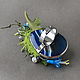 Кольцо Перстень Агат Лэмпворк Голубые цветы
Кольцо перстень собрано на основе с природным, натуральным  агатом. Природный агат имеет насыщенный синий оттенок