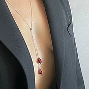 Украшения handmade. Livemaster - original item Necklace-tie with two pomegranate seeds made of Italian glass. Handmade.