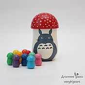 Куклы и игрушки handmade. Livemaster - original item Counting material - Totoro mushroom and 10 colored mushrooms. Handmade.