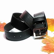 Аксессуары handmade. Livemaster - original item Straps: Black belt 35 mm. Handmade.