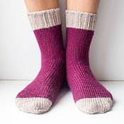 Аксессуары handmade. Livemaster - original item Purple-grey socks. Handmade.