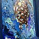 Order  Oil painting 'Turtle in the ocean', framed. Zhanne Shepetova. Livemaster. . Pictures Фото №3