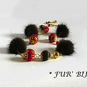 Украшения handmade. Livemaster - original item Necklace-beads made of brown mink with red jasper. Handmade.