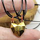 Golden Heart pendant made of two halves. Pendants. Selberiya shop. My Livemaster. Фото №5