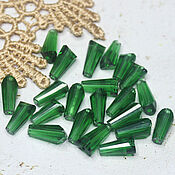 Материалы для творчества handmade. Livemaster - original item Beads 12/6 mm Green glass 1 piece. Handmade.