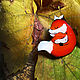 Brooch ' Red Fox with a Fox cub, orange, red'. Brooches. greenfox-23. Online shopping on My Livemaster.  Фото №2