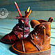 'Pencil holder shoes' genuine leather ,handmade. Pencil holders. VOLGA-VOLGA. Online shopping on My Livemaster.  Фото №2