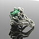 Jutropium ring with malachite made of 925 sterling silver PS0002. Rings. Sunny Silver. My Livemaster. Фото №4