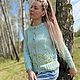 Кофта вязаная с карманами и пайетками салатовая. Кофты. Наталья 'Всё связано'. Ярмарка Мастеров.  Фото №10
