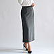 Order Skirt Grey Autumn slit. Skirt Priority (yubkizakaz). Livemaster. . Skirts Фото №3