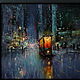 16x16'' Original Oil Painting. Night Tram. Pictures. Walperion Paintings. Online shopping on My Livemaster.  Фото №2