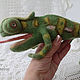 Chameleon  - needle felted – Soft Sculpture. Felted Toy. macrobiser. My Livemaster. Фото №5