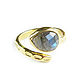 Order Gold ring with Labrador, dimensionless ring with stone. Irina Moro. Livemaster. . Rings Фото №3