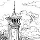 Картина пером. Графика. Крыши Санкт-Петербурга. Картины. Дворик художника Суздаль. Интернет-магазин Ярмарка Мастеров.  Фото №2