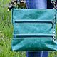 Green leather bag with pockets. Crossbody bag. J.P.-Handmade Designer Bags. Online shopping on My Livemaster.  Фото №2