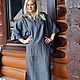 Linen dress, straight Maxi color graphite, Dresses, Podolsk,  Фото №1
