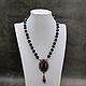 Order Emerald Necklace with chalcedony agate pendant. naturalkavni. Livemaster. . Necklace Фото №3