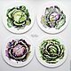 The painted porcelain.A collection of dishes 'Cabbage'. Plates. ArtFlera (artflera). My Livemaster. Фото №4