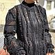 Blusa bordada de algodón y encaje Valencia negro, Blouses, Tashkent,  Фото №1