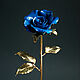 Кованая роза из металла (латунь), синяя, №1. Цветы. Медная мастерская 'Кузница Чудес'. Интернет-магазин Ярмарка Мастеров.  Фото №2