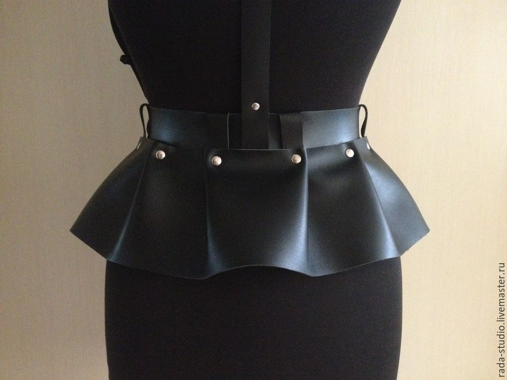 Купить Портупея с баской \"фалды\" - черный, однотонный, портупея ...