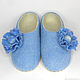 Blue Slippers with a flower. Slippers. tolkovalenki. Online shopping on My Livemaster.  Фото №2