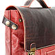 Leather backpack 'New Student' (cranberry). Backpacks. Russian leather Guild. My Livemaster. Фото №6
